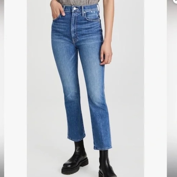 MOTHER Denim - Mother women’s jeans size 26 flare blue High waisted smokin double ankle cropped